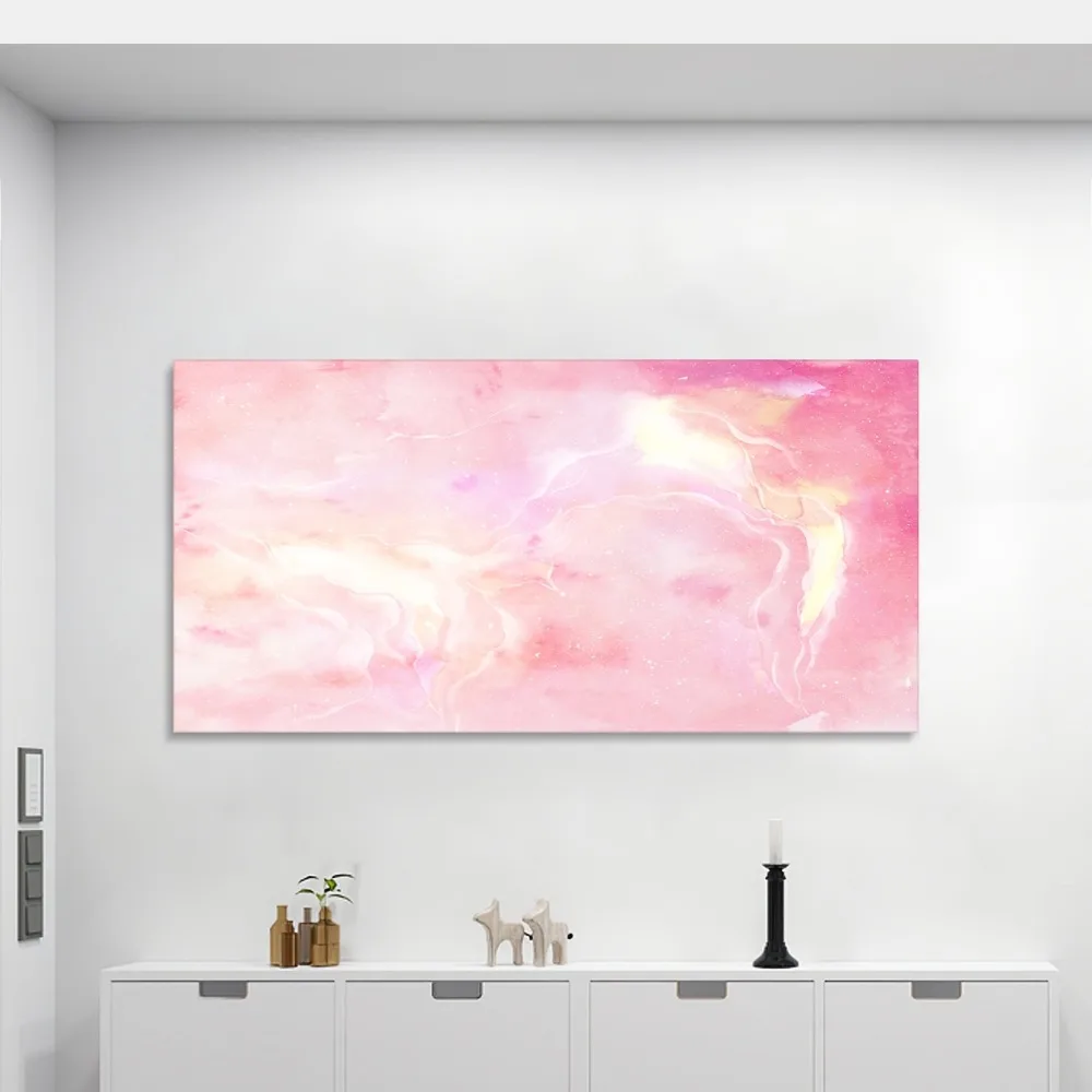 Watercolor Canvas Wall trim - 1.5 "solid wood frame, vibrant powder with peach swirl design, suitable for interior decoration - Image 2