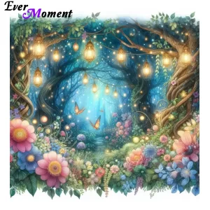 Fairyland Trees Flowers and Butterflies Diamond Painting DIY Handmade Craft Kit Mosaic Art Wall Hangings for Home Decor ASF3021