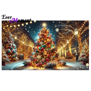 Ever Moment Christmas Tree DIY Square AB Diamond Painting Winter Night Scenery For Adults Beginners Landscape Handicraft ASF3014