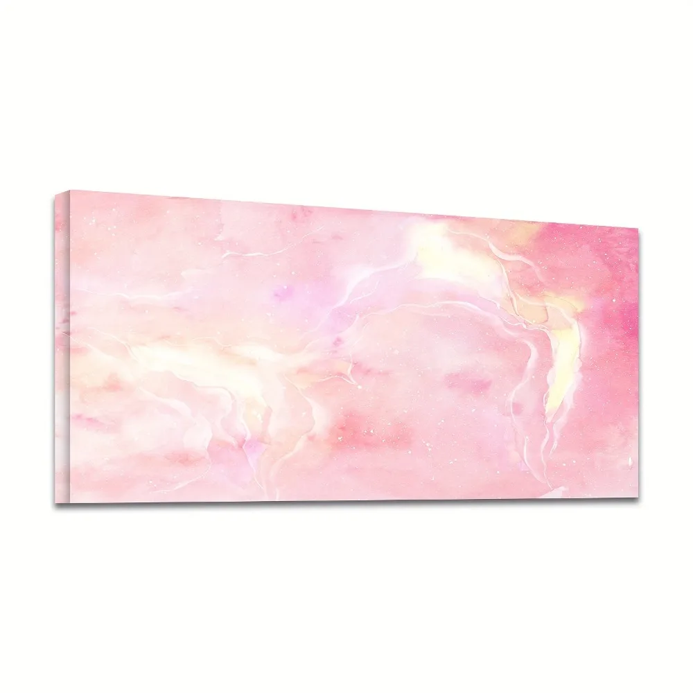Watercolor Canvas Wall trim - 1.5 "solid wood frame, vibrant powder with peach swirl design, suitable for interior decoration - Image 3