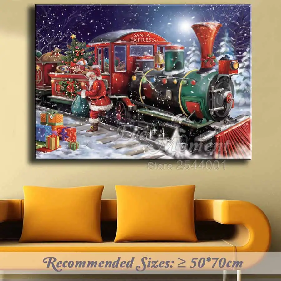 Ever Moment 5D DIY Diamond Painting Christmas Square Rhinestone Diamond Mosaic Santa Claus Train Gift Diamond Embroidery ASF1036 - Image 2